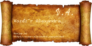 Vozár Alexandra névjegykártya