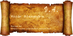 Vozár Alexandra névjegykártya