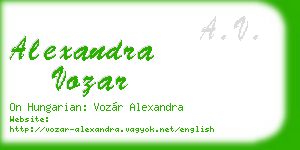 alexandra vozar business card