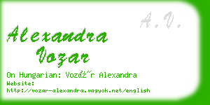 alexandra vozar business card